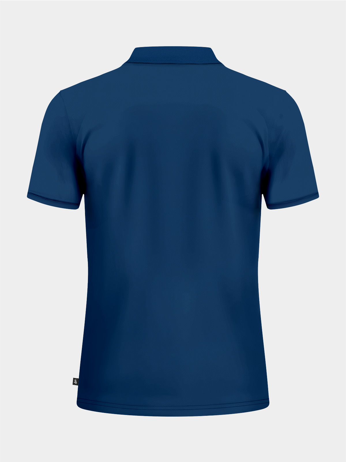 back view of the avec focus 2 navy blue tech polo