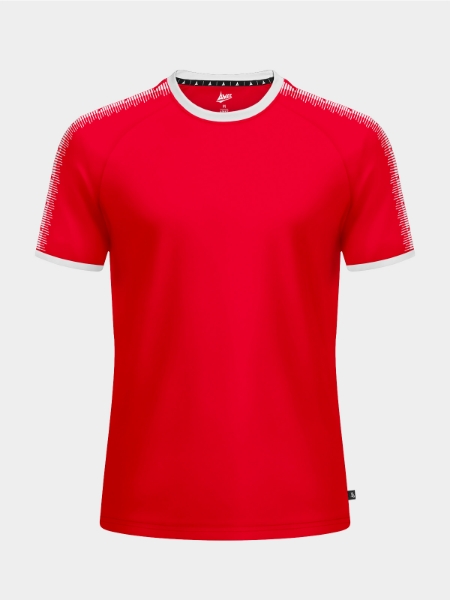Front View of the Avec Evolve Red T-Shirt