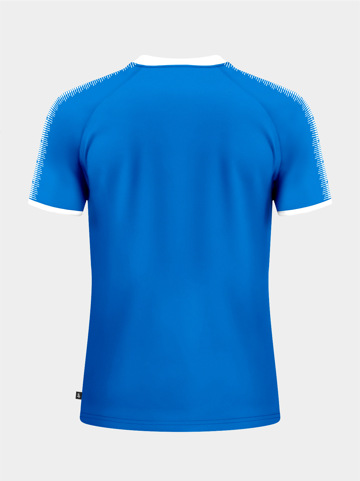 	back view of the avec evolve royal blue t-shirt