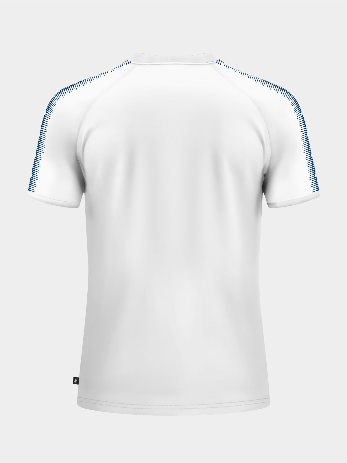 	back view of the avec evolve white t-shirt