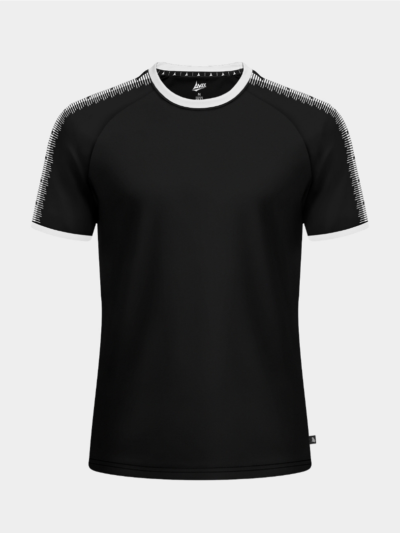 Front View of the Avec Evolve Black T-Shirt