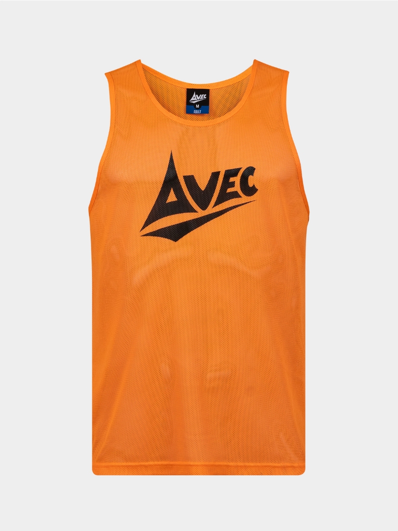 Avec Sport lightweight mesh training bib front view in high-visibility colour