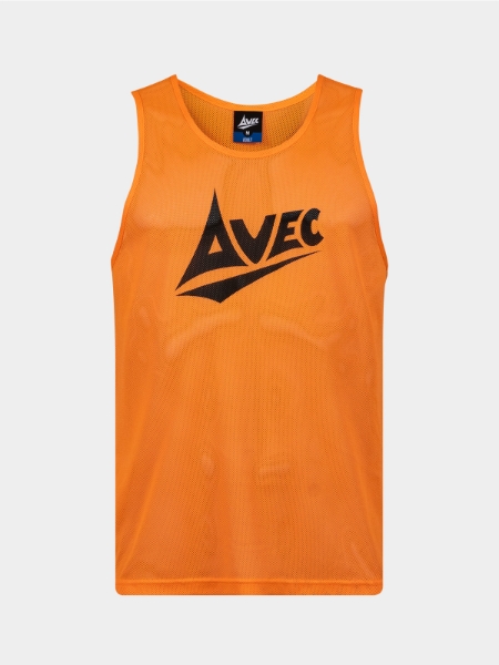 Avec Sport lightweight mesh training bib front view in high-visibility colour