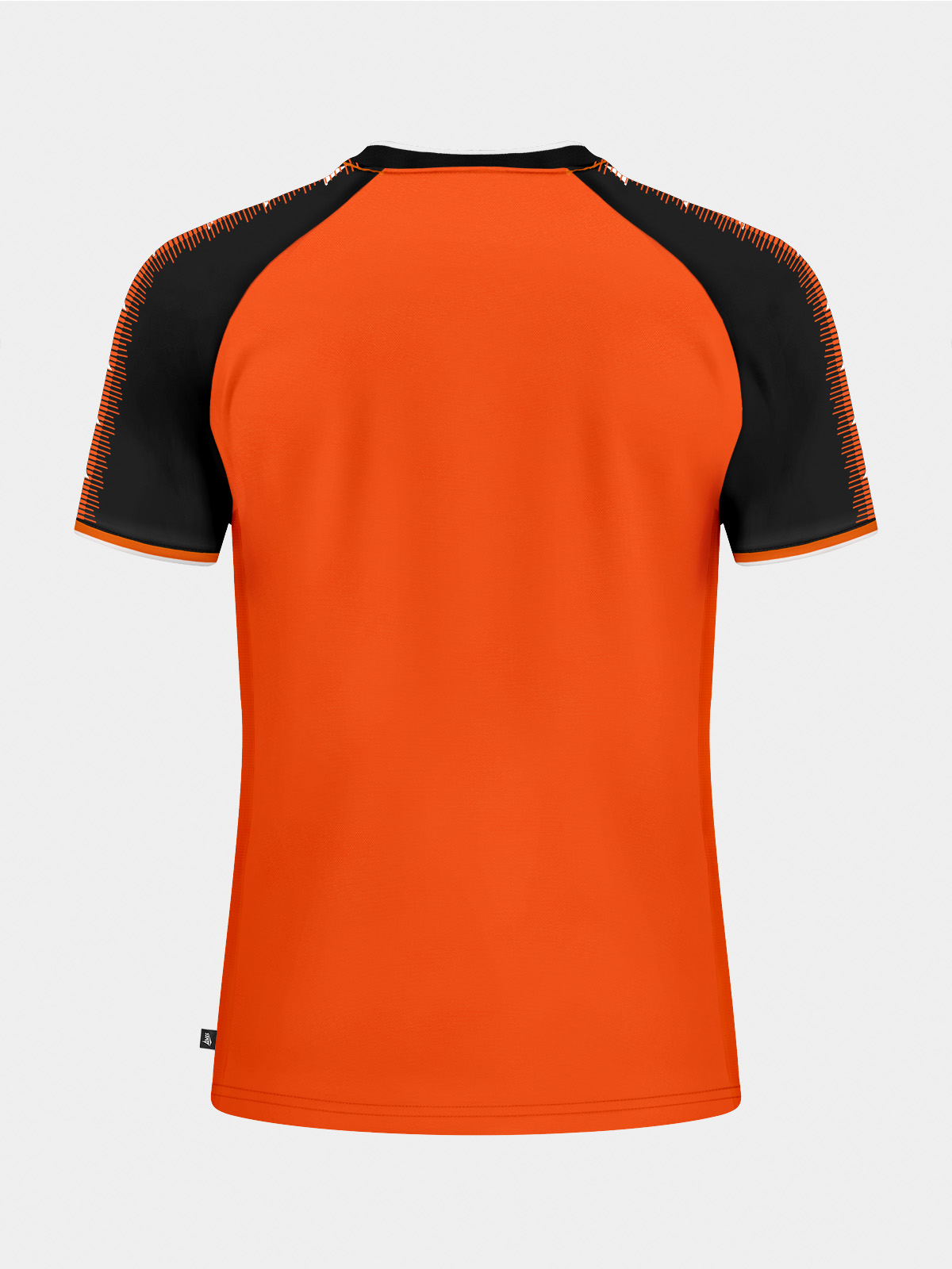 	back view of the orange and black heritage jersey, perfect for team customisation and squad numbers.