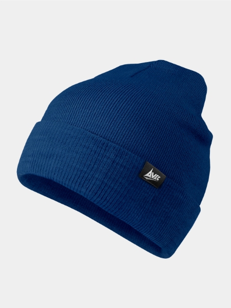 Avec Sport Navy Beanie Hat with ribbed knit design