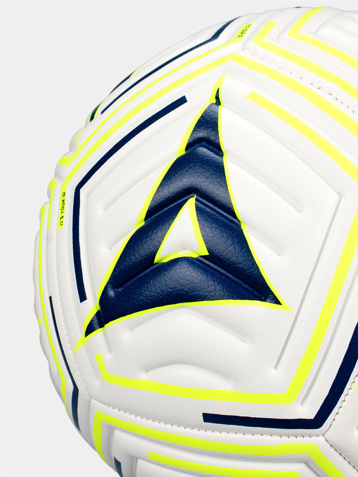 white and turquoise moulded football designed for consistent match performance