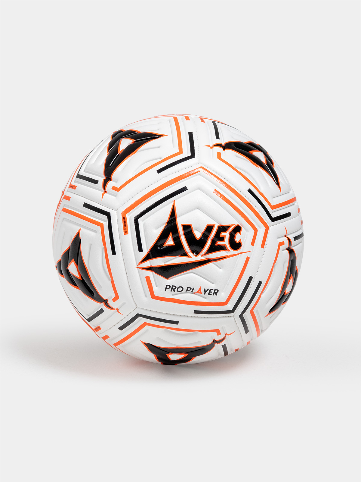 image of the avec football with black and orange graphic print design