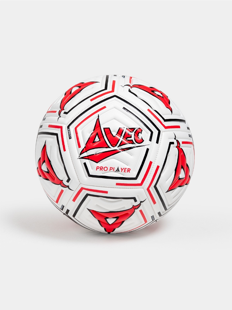 Red Pro Player Football with textured surface for training sessions