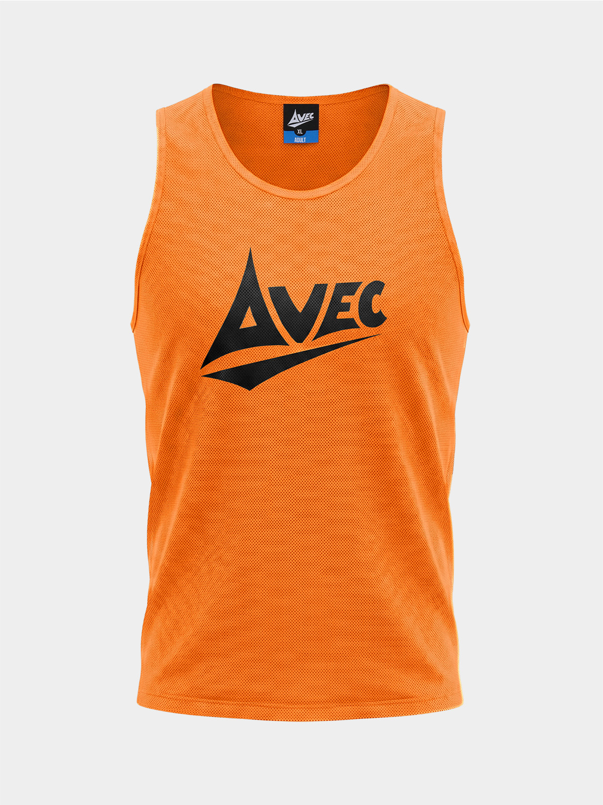 avec sport lightweight mesh training bib front view in high-visibility colour
