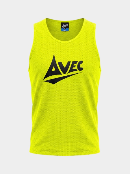 Avec Sport lightweight mesh training bib front view in high-visibility colour