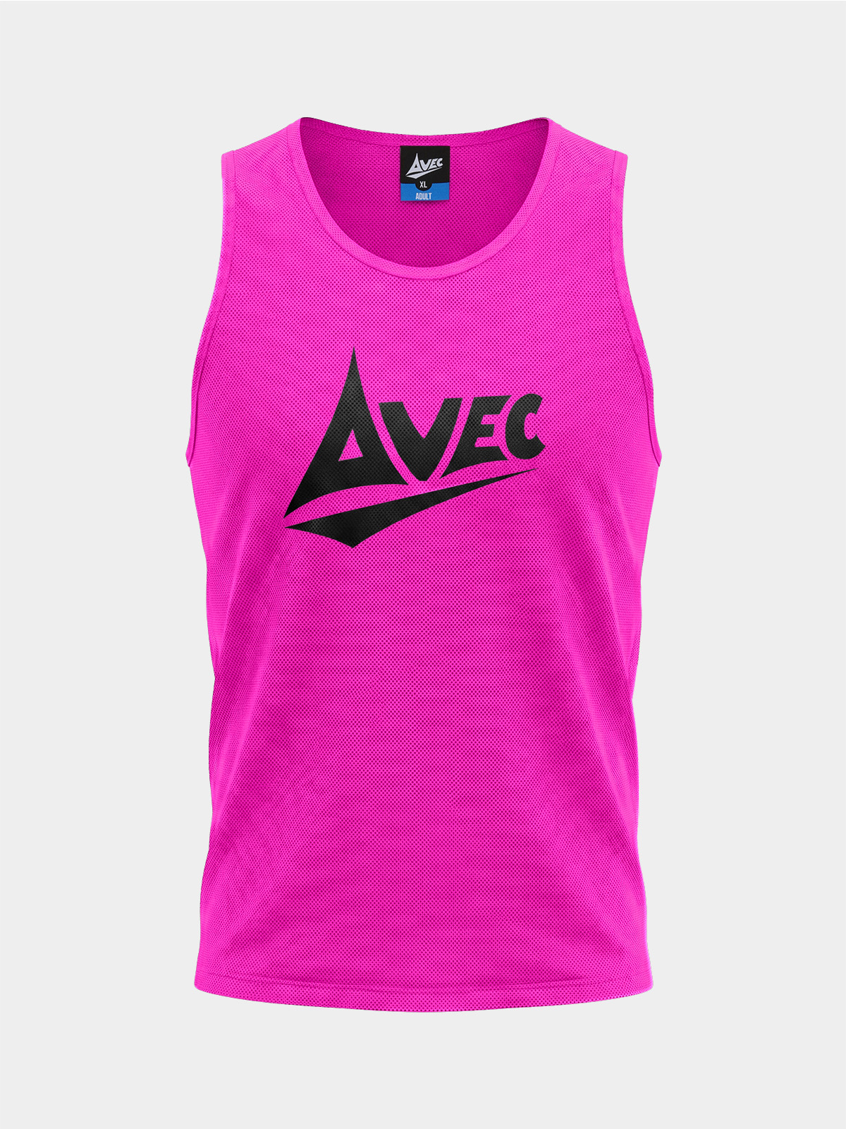 avec sport lightweight mesh training bib front view in high-visibility colour