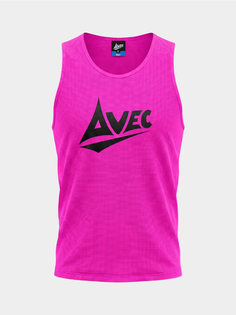 Avec Sport lightweight mesh training bib front view in high-visibility colour