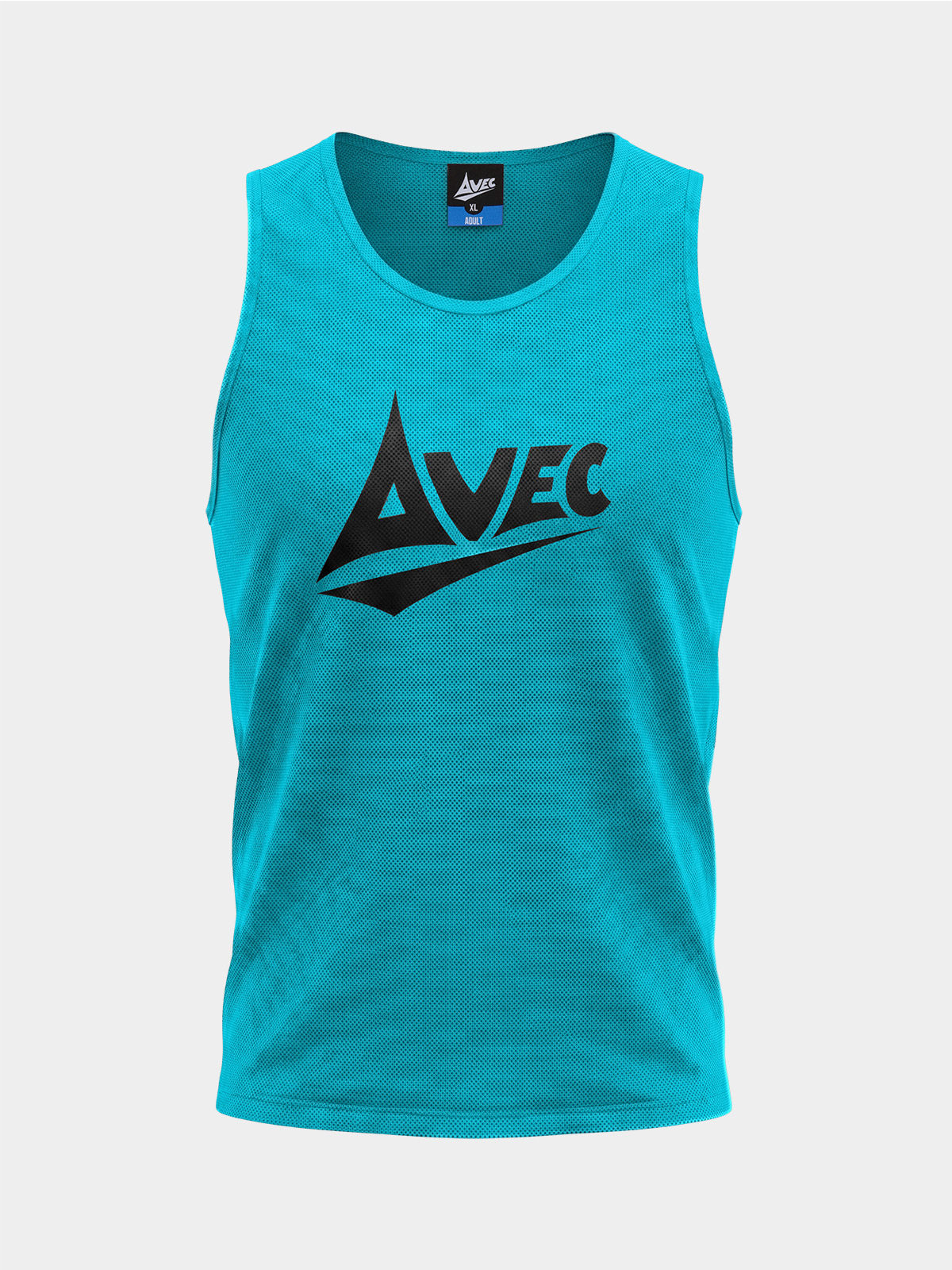 avec sport lightweight mesh training bib front view in high-visibility colour