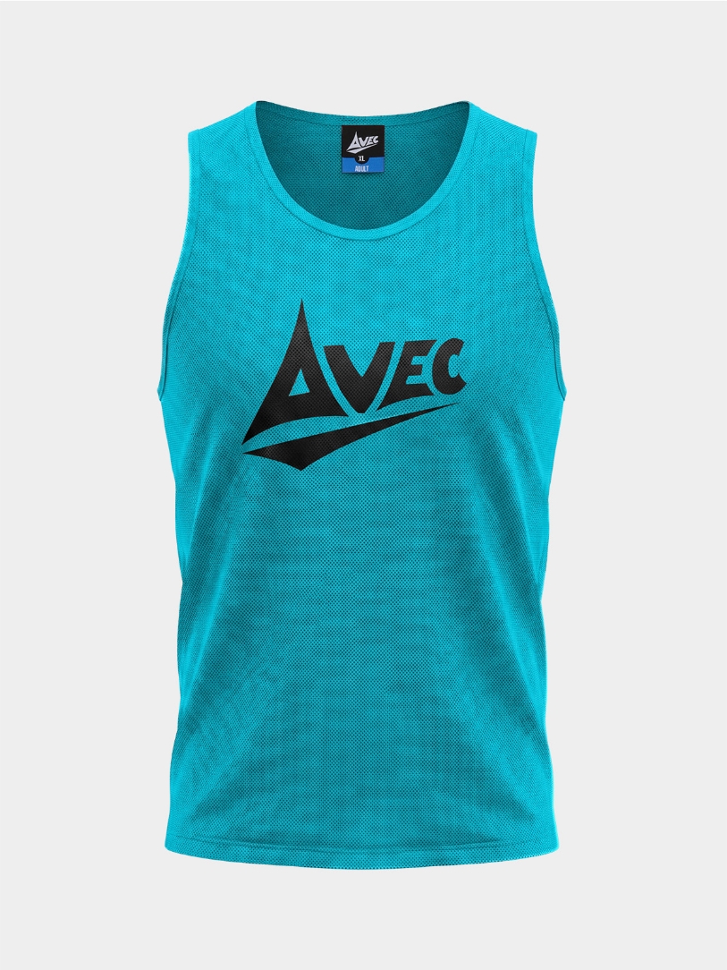 Avec Sport lightweight mesh training bib front view in high-visibility colour