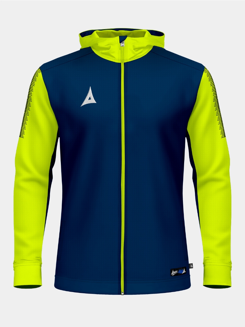 	Avec Sport Pro Player full-zip hooded jacket front view in lightweight performance fabric