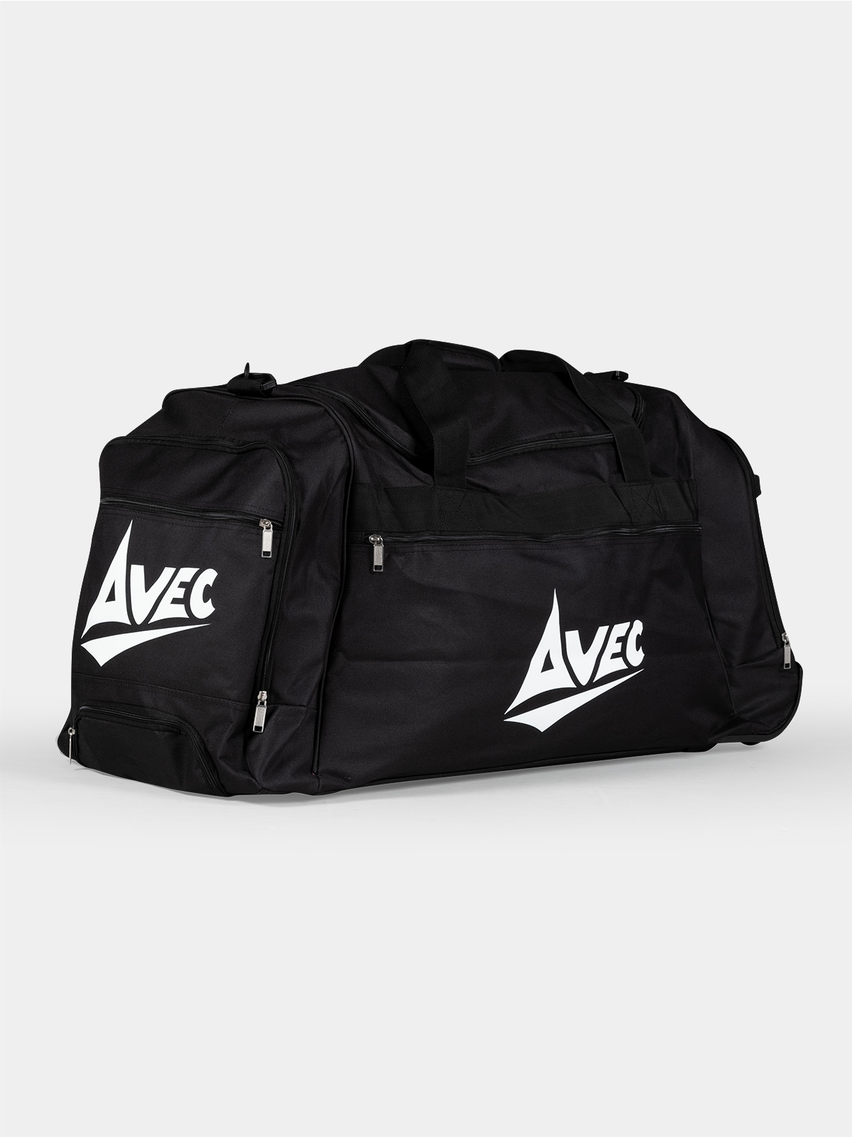 	avec sport team roller bag front view showing large wheeled kit bag design