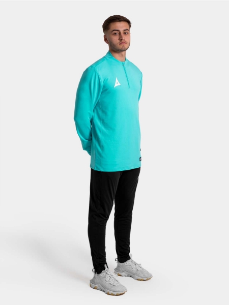 Full training look featuring the Hyper Blue Focus 2 Overlay paired with matching technical joggers for a professional squad appearance.