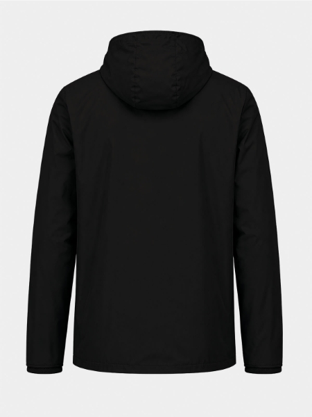 	Rear view of the Black Focus 2 Shell Jacket showing the clean back panel for custom club printing.