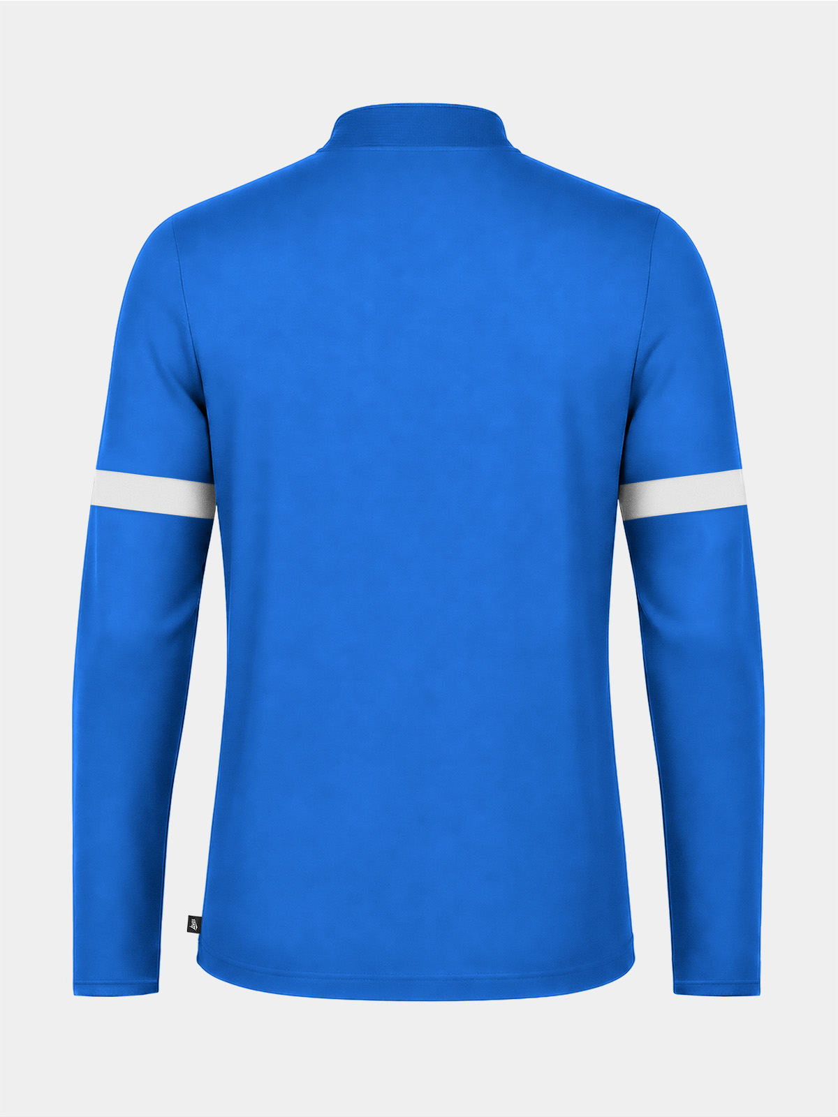 	back view of the royal blue training overlay, illustrating the high-stretch performance material and long-sleeve design.