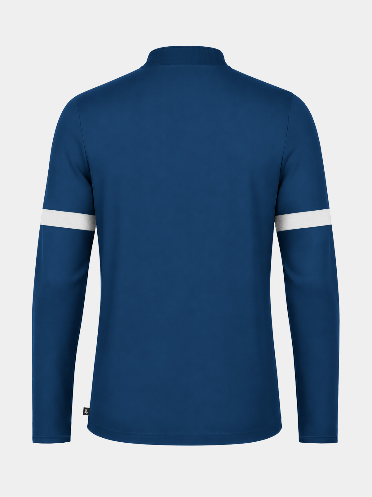 	rear perspective of the navy evolve pro training top, showing the clean lines and professional athletic silhouette.
