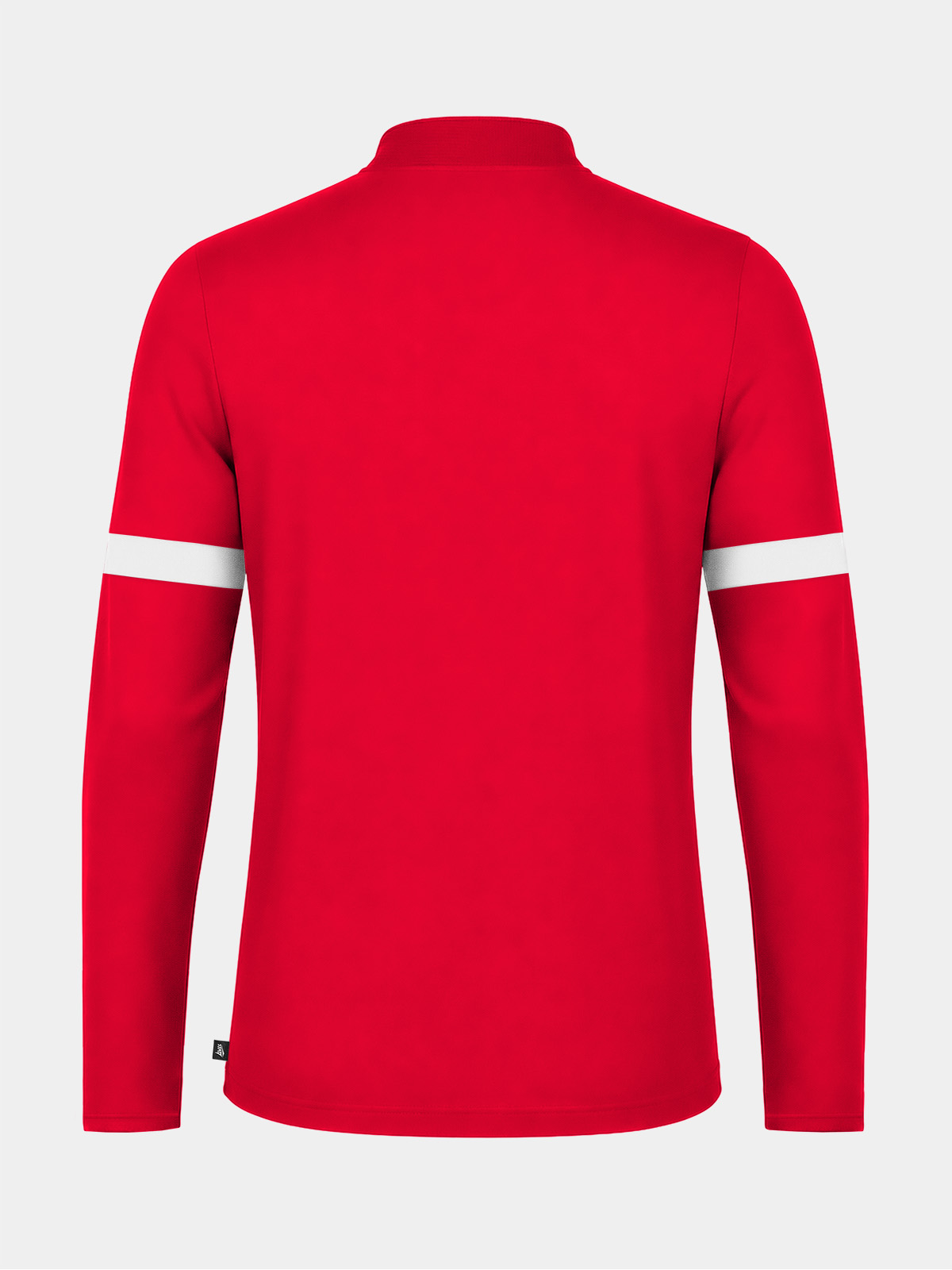 	rear view of the red evolve pro training top, highlighting the durable performance fabric and elite squad aesthetic.