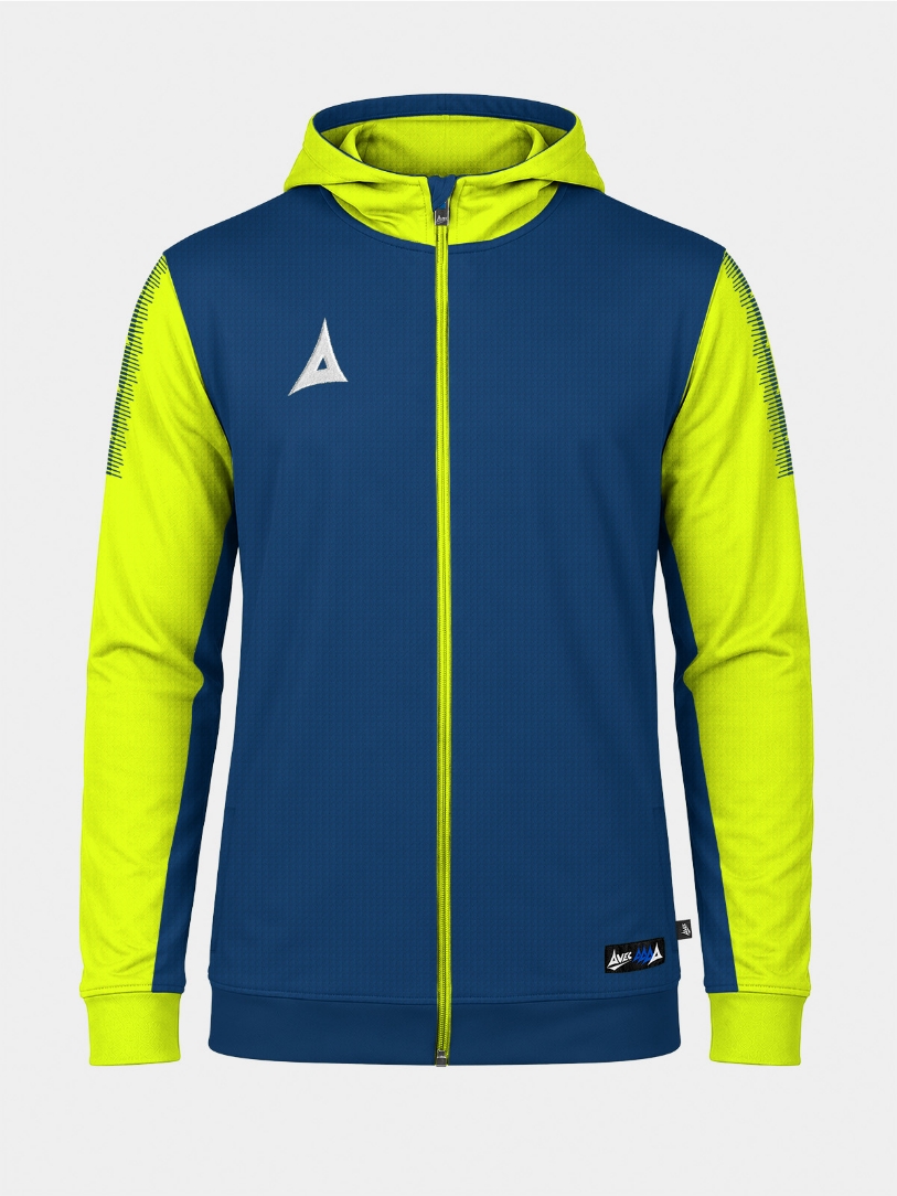 	Avec Sport Pro Player full-zip hooded jacket front view in lightweight performance fabric
