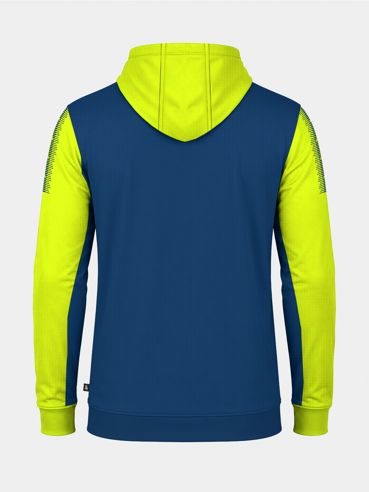 	back view of avec sport pro player hooded jacket showing streamlined athletic fit