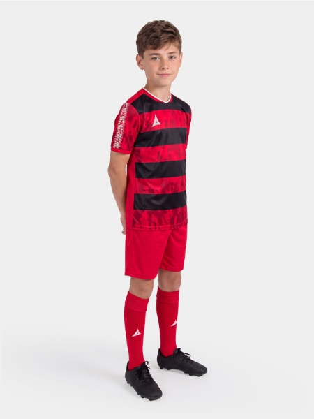 Complete view of the Red and Black Pro Intent kit, demonstrating a unified teamwear look.