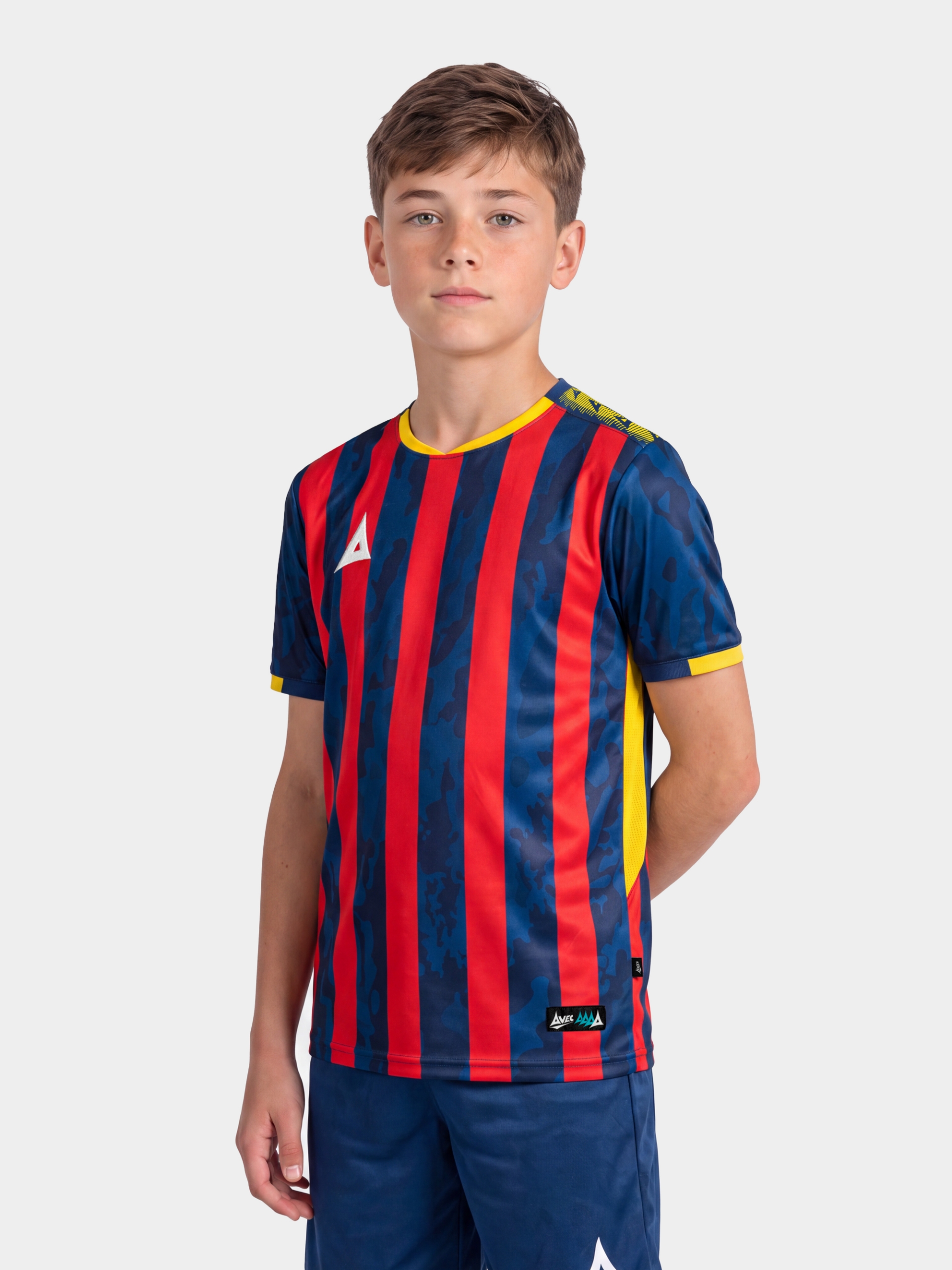 picture of pro intent stripe jersey - navy/red/yellow