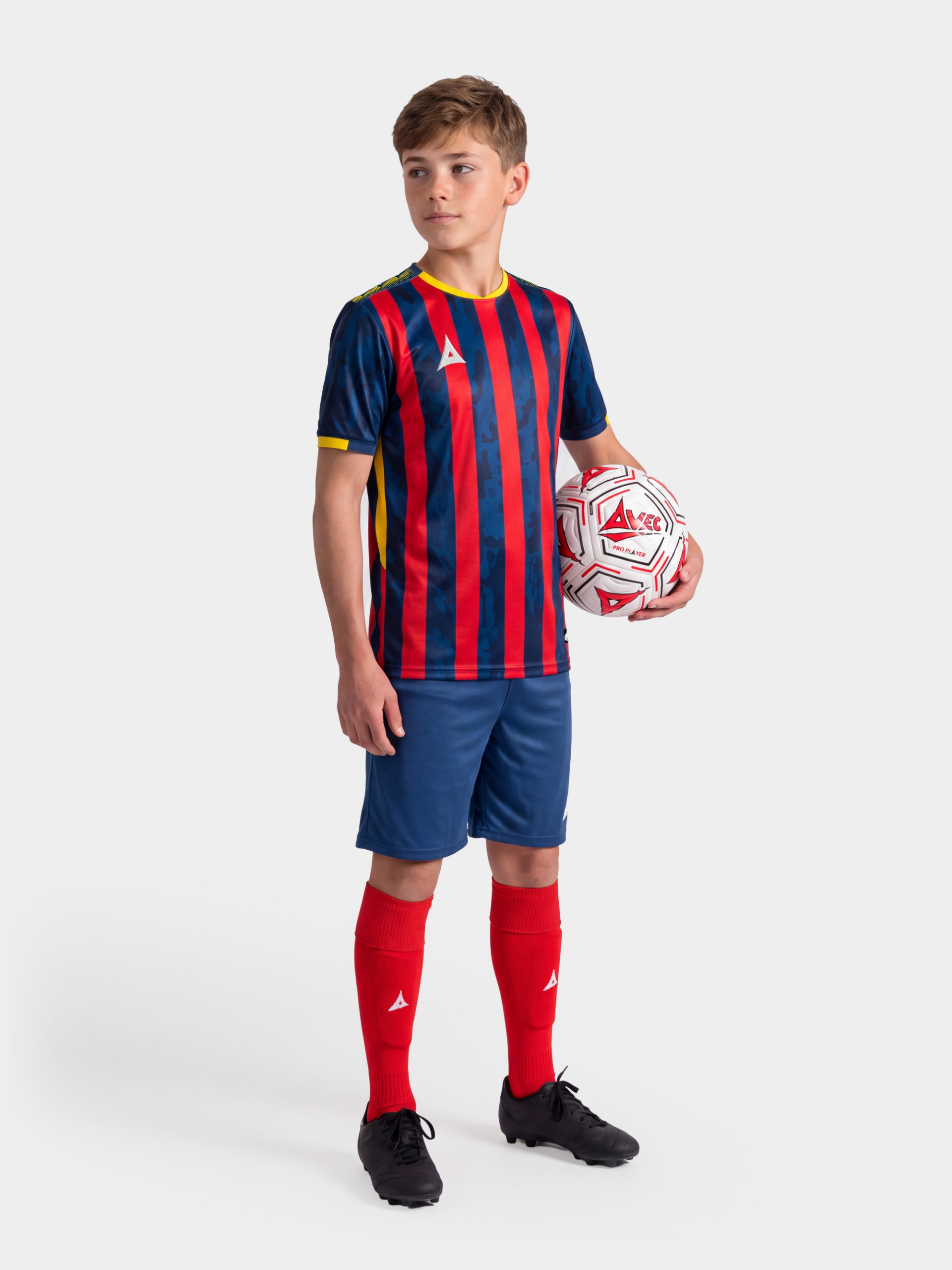 picture of pro intent stripe jersey - navy/red/yellow