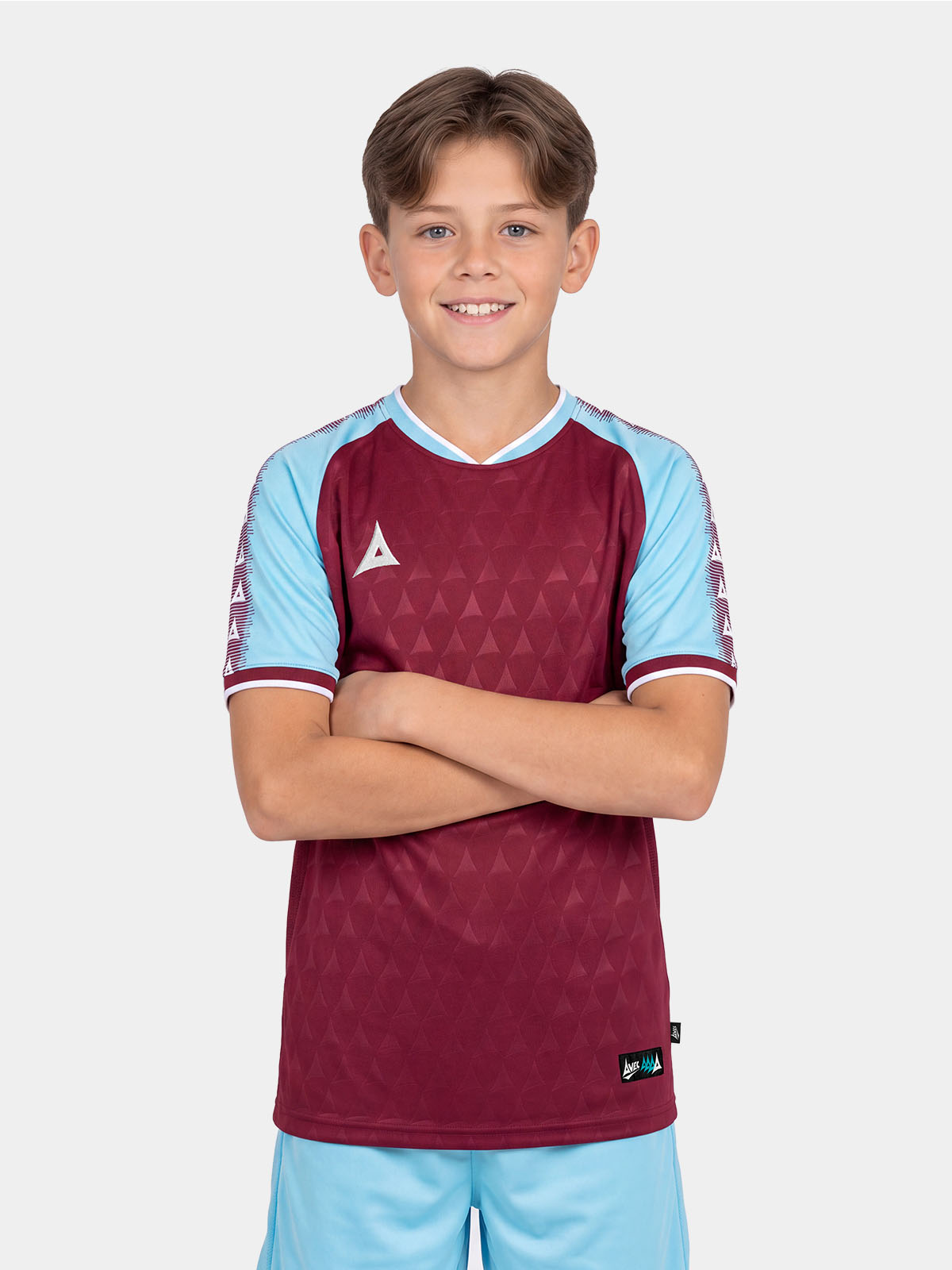 picture of heritage jersey - claret/sky