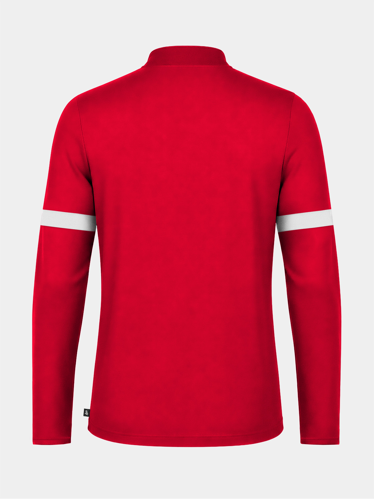 	rear view of the red evolve pro training top, highlighting the durable performance fabric and elite squad aesthetic.