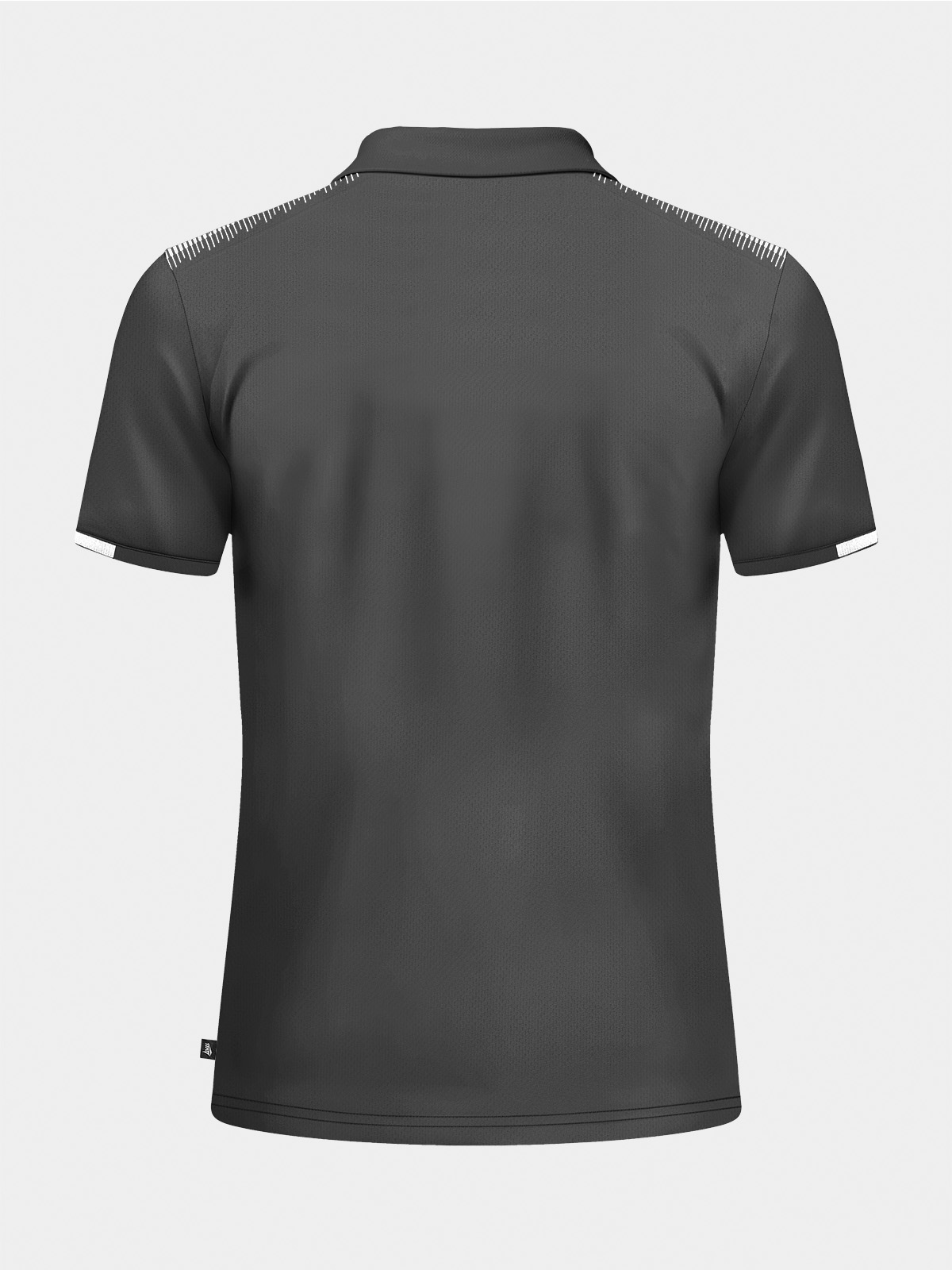 	back view of the anthracite travel polo, providing a sophisticated look for club staff and players.