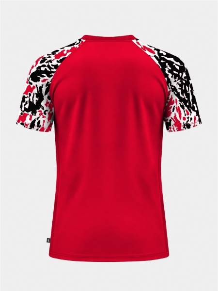 	Rear view of the Red Classic Pro shirt, designed with a solid back for easy application of player numbers.