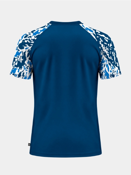 	Rear view of the Navy hooped jersey, offering a professional surface for team printing.