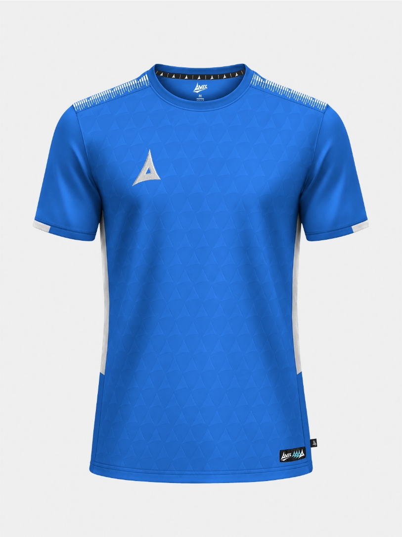 	Front view of the Royal Blue Evolve Pro Training Jersey with a premium debossed 'A' logo front.