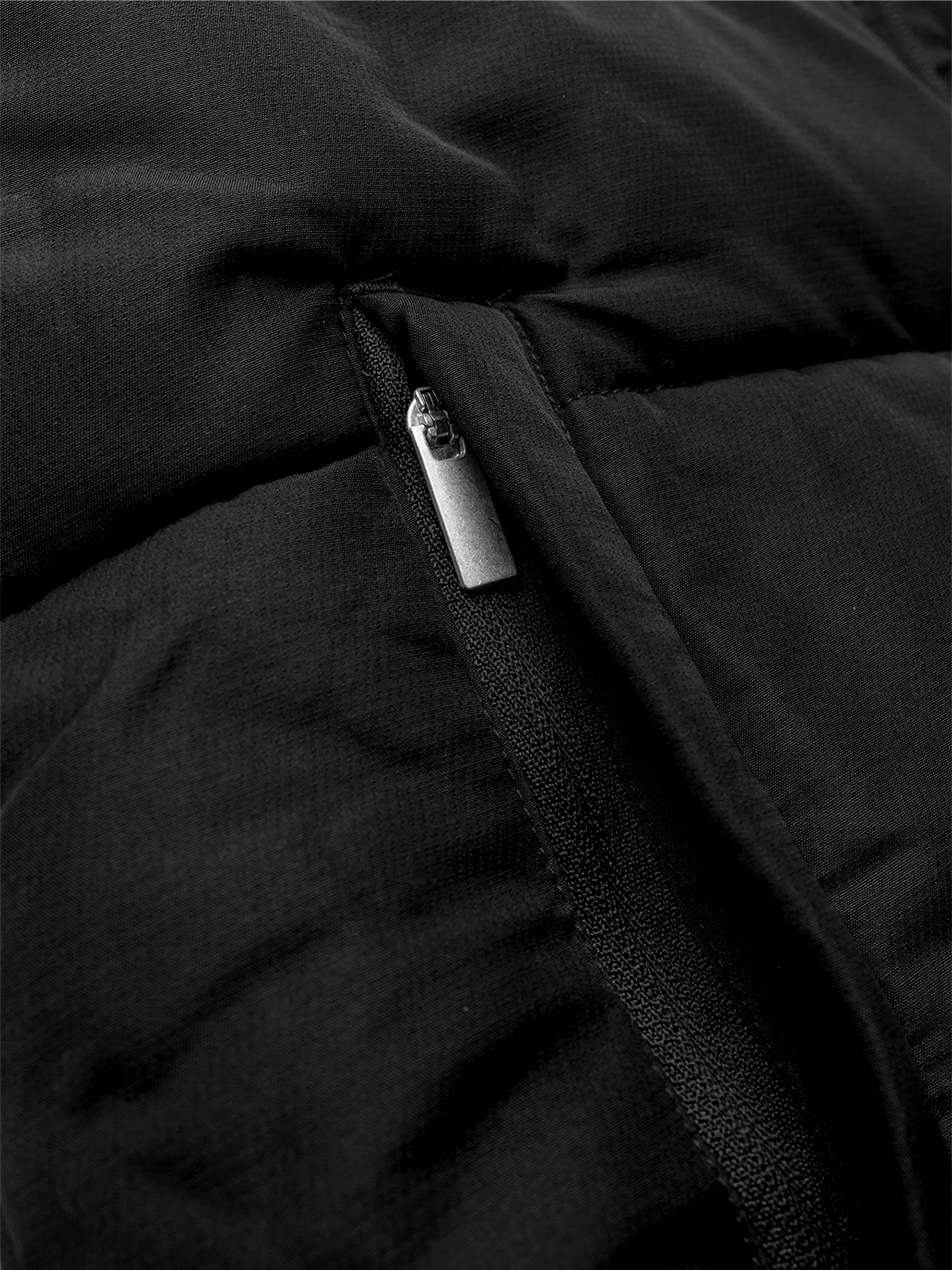 	avec evolve pro padded jacket in black – adjustable ribbed hem