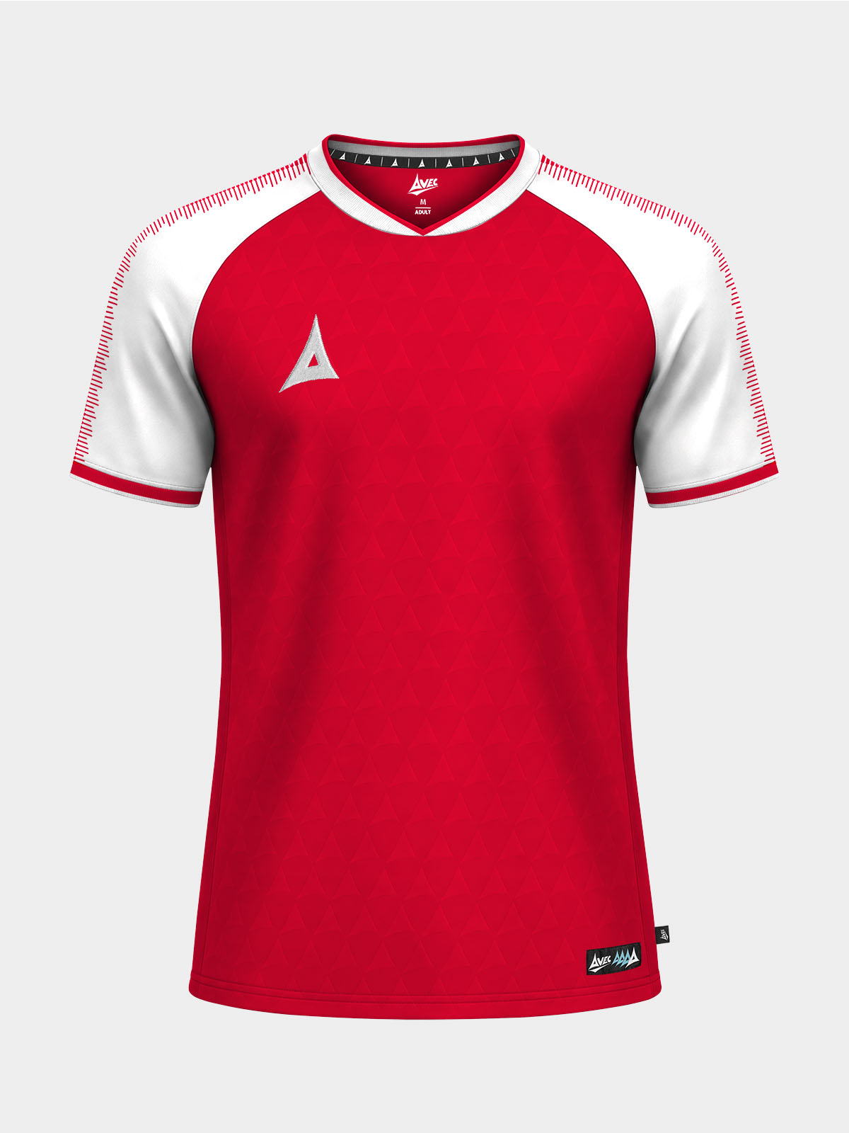 	a professional front view of the red and white heritage jersey, designed for high-performance matchday use.