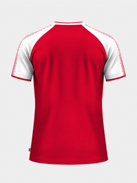 	Rear perspective of the Red and White Heritage Jersey, providing a clean surface for squad numbers.