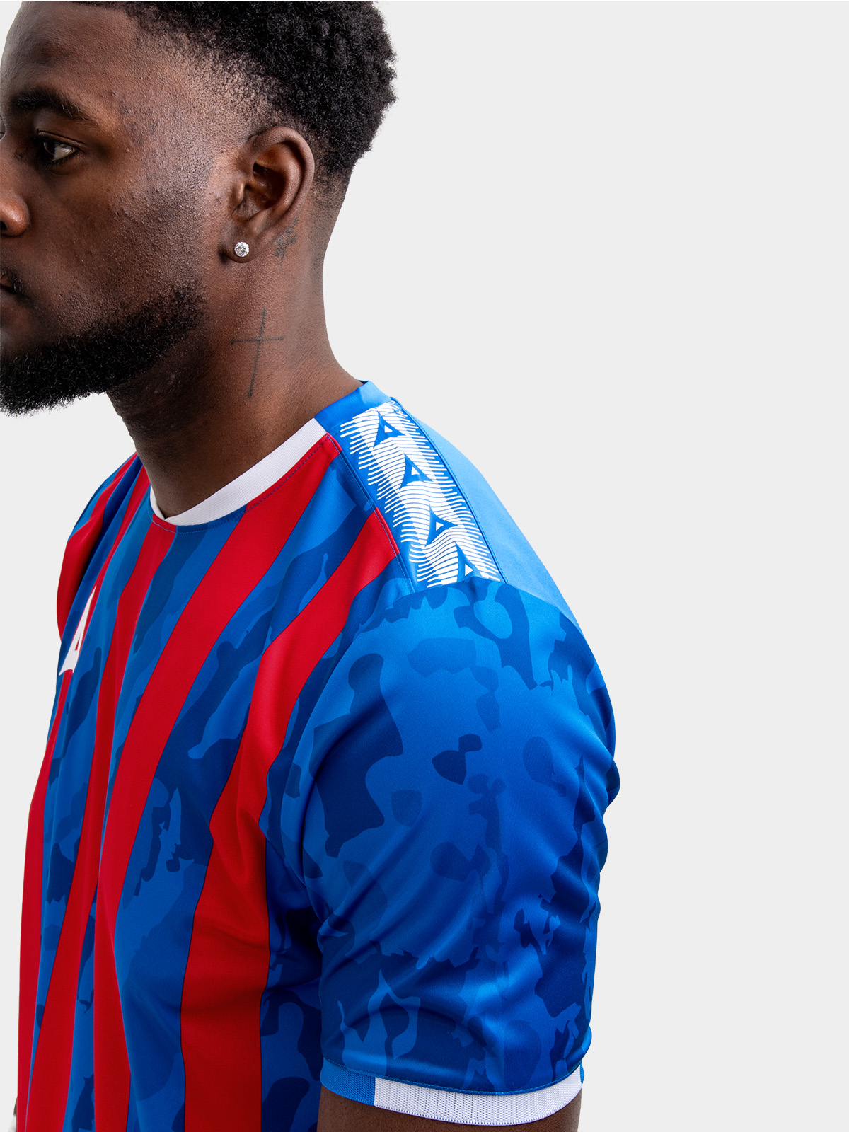 picture of pro intent stripe jersey - royal/red