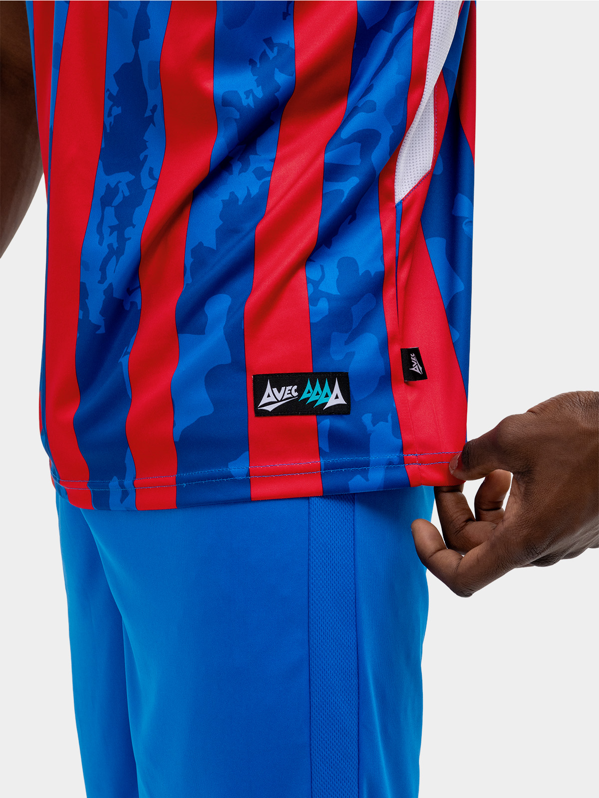 picture of pro intent stripe jersey - royal/red